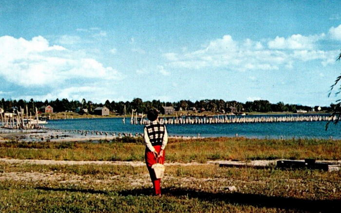 St. James (Beaver Island) - Old Postcard (newer photo)